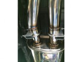 左右斜めW出しマフラー/ステンレス.出口50パイ（競技用）　Novel-SP/ハイゼットトラック用